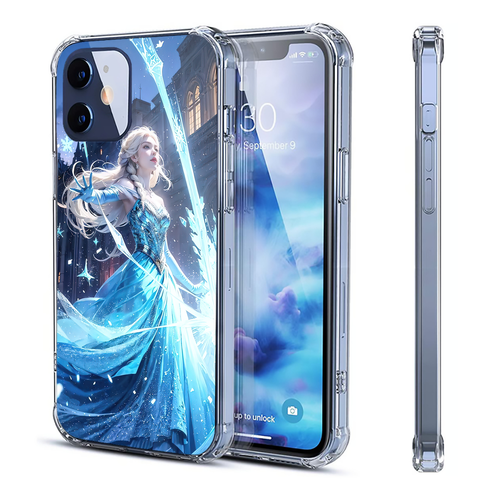 （画像用） アナと雪の女王 アンナ エルサ Frozen Anna Elsa 【iPhone 12シリーズ対応】透明スマホケース（クリアソフトケース）
